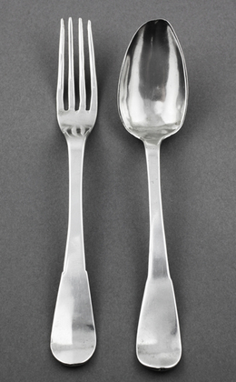 Colonial Silver Spoon and Fork (Christening set) - Madagascar